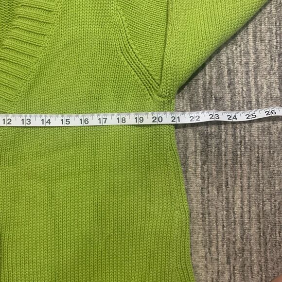 Chicos Size 2 Large‎ 12 Spring Green Large Buttons Cardigan Sweater Pockets * - Picture 3 of 6